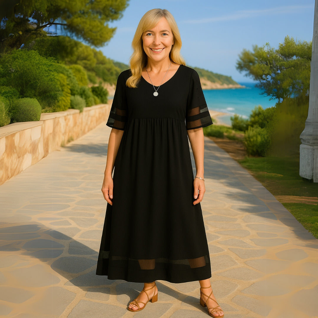 Women's Elegant Maxi Dress with Tummy-Flattering Design