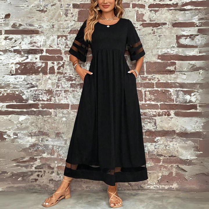 Women's Elegant Maxi Dress with Tummy-Flattering Design