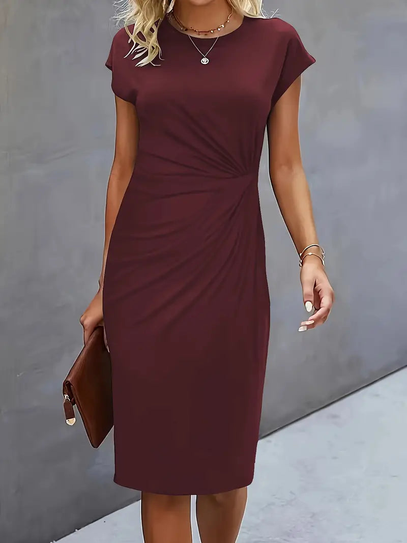 Reilly Midi Dress with Front Knot for Women, view 10 - Elena Harper