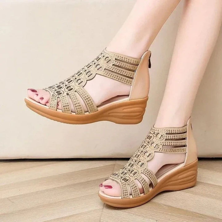 Lauretta Support Wedge Sandals, view 2 - Elena Harper