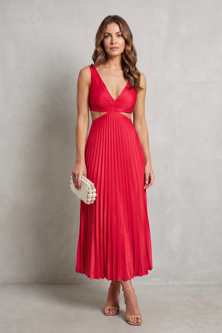 Elodienne – Pleated waist elegance – Maxi dress