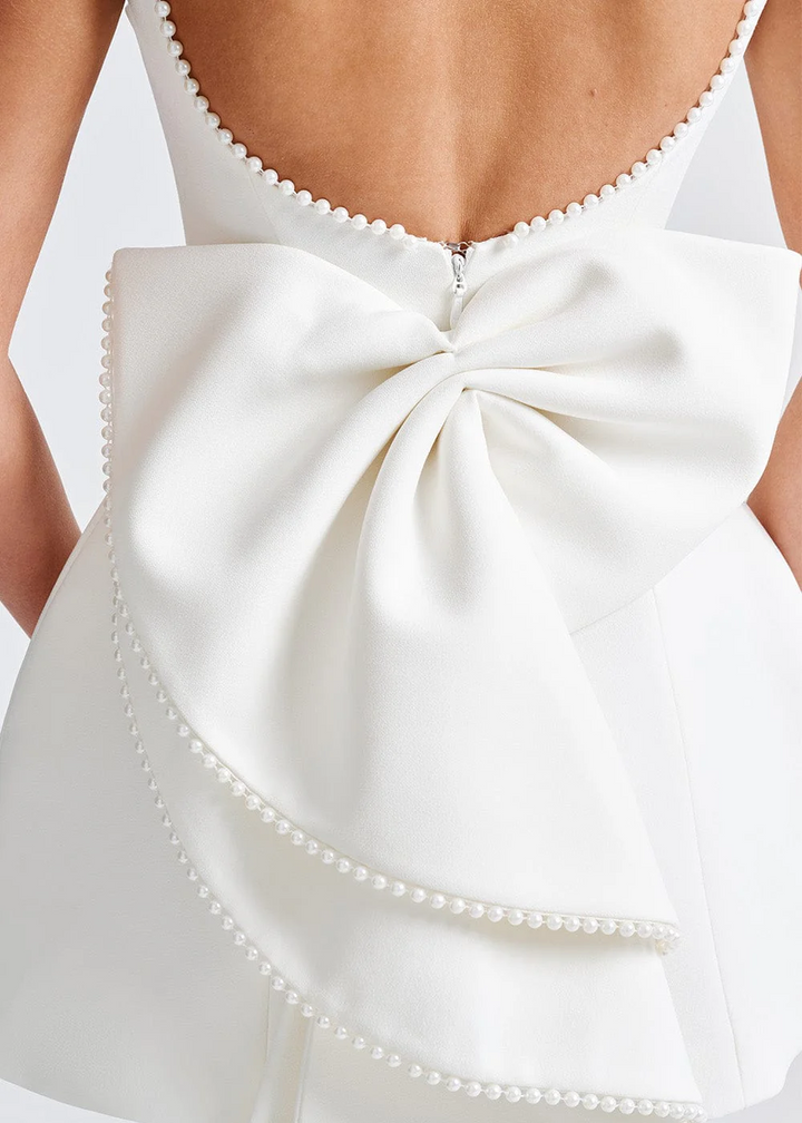 Pearl Embellished Mini Dress Elegant Party Dress | Sizes S 3XL