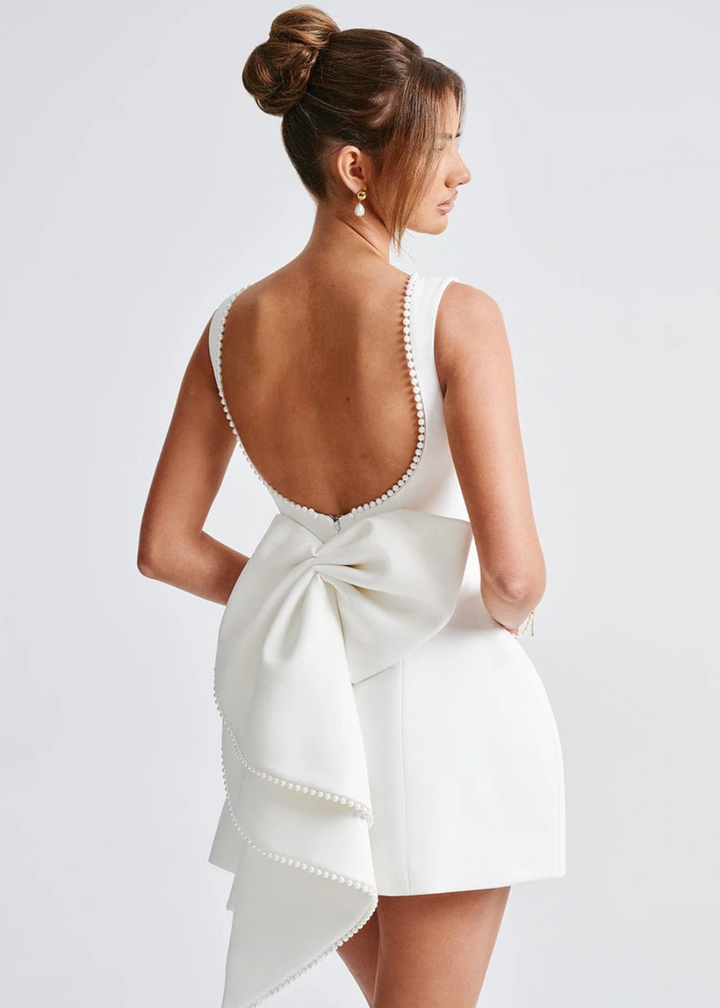 Pearl Embellished Mini Dress Elegant Party Dress | Sizes S 3XL