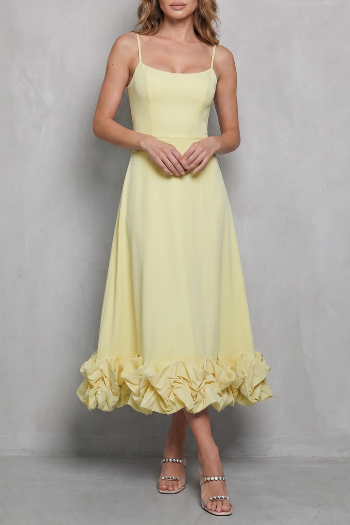 Elowenne – Romantic ruffle hem – Sleeveless midi dress