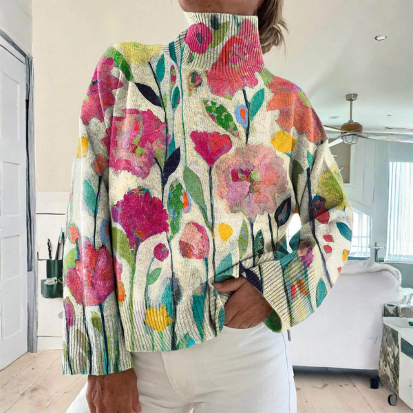 Emma & Rose Cape Town cozy vintage turtleneck sweater, soft knit fabric, featuring a classic turtleneck design and warm, stylish fit.
