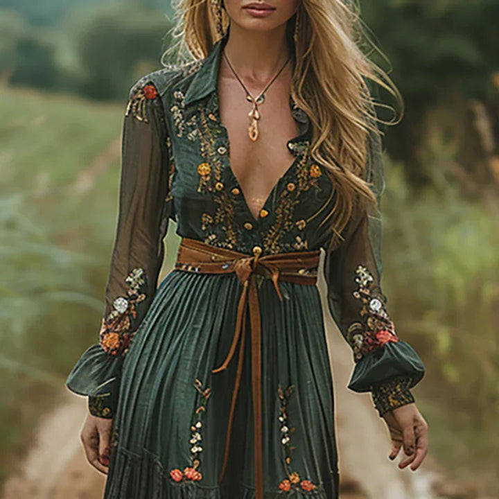 Eleanor | Ladies Floral Long Sleeve Maxi Dress