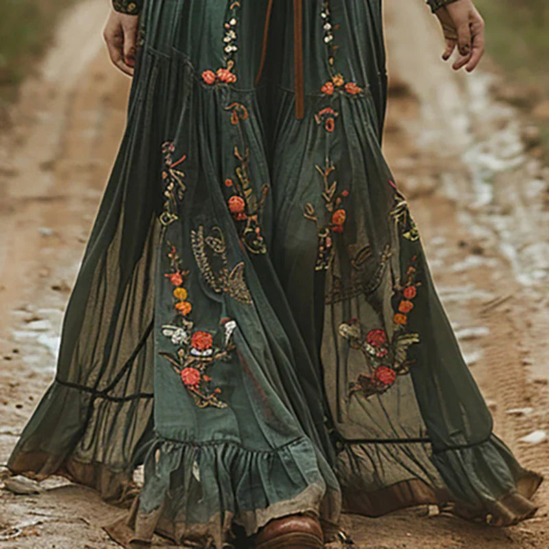 Eleanor | Ladies Floral Long Sleeve Maxi Dress