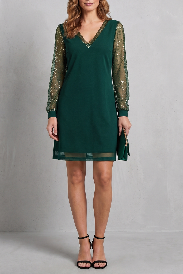 Étoilenne – Sheer sparkle sleeves – Mini dress