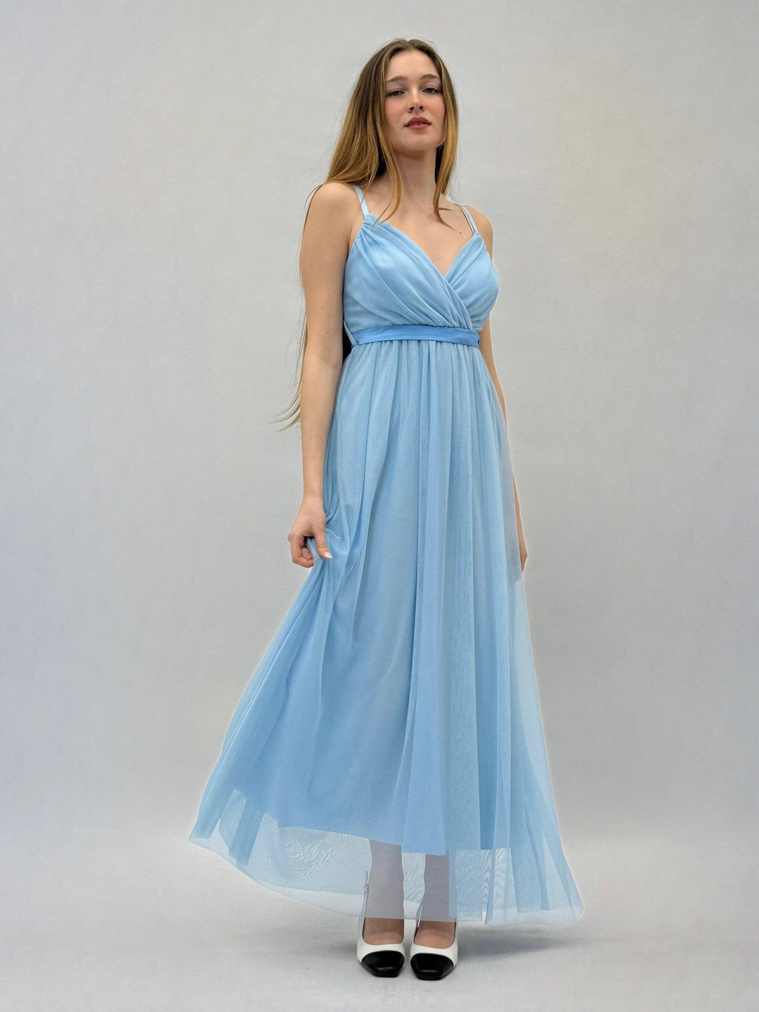 Elegant Gisella™ flowing dress by Emma & Rose Cape Town, featuring lightweight fabric and a graceful, flowing silhouette.
