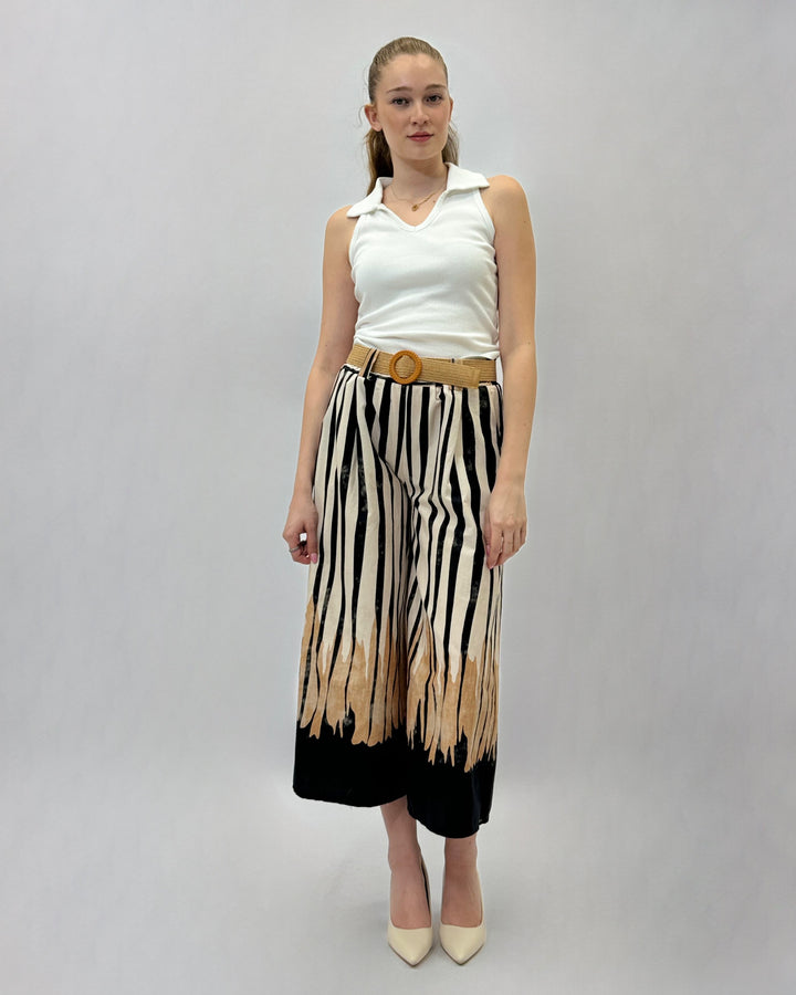 Talita™  |  Striped Trousers Belt Detail