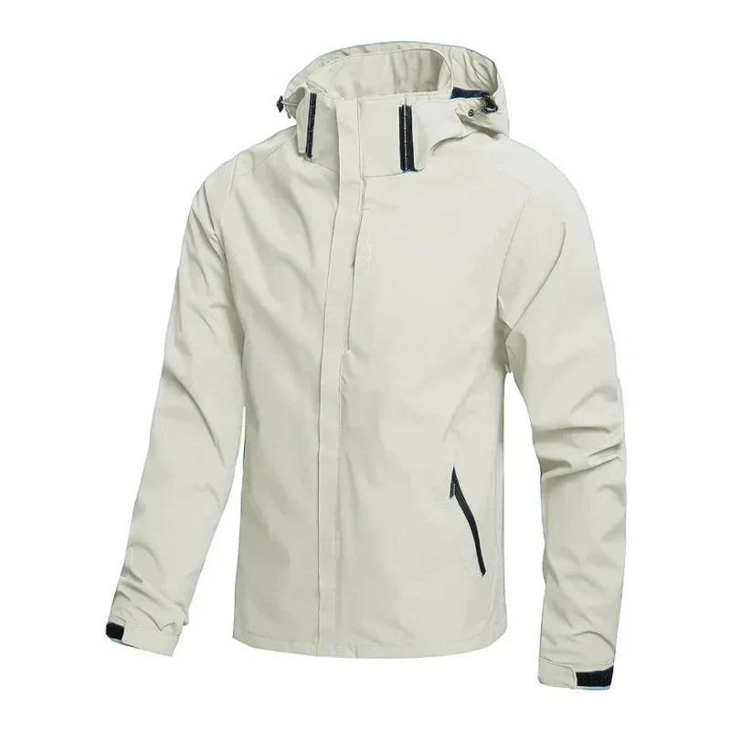 Men's Lightweight Hooded Rain Jacket - Weatherproof & Reflective
