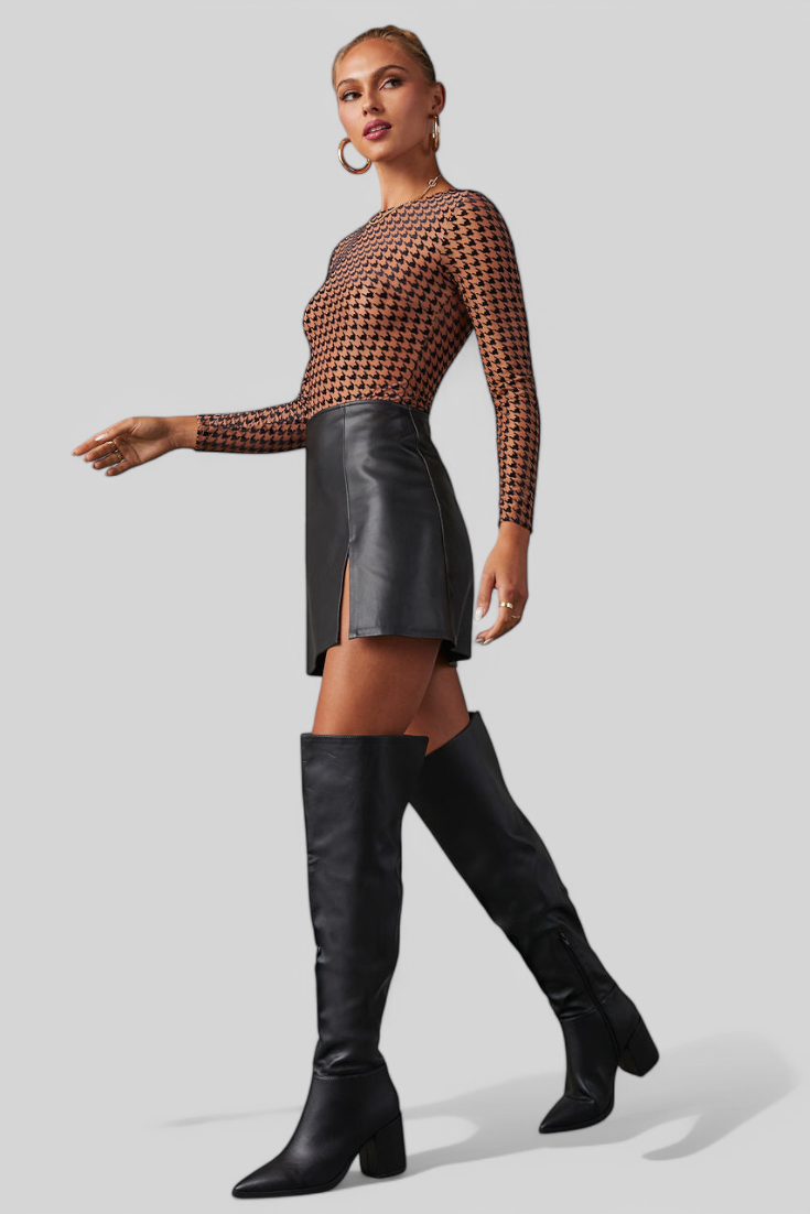Bella Black Over-the-Knee Block Heel Boots