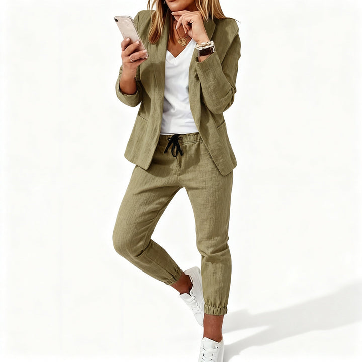 Women's Blazer Set Blazer with Pants, Jogger Suit for Women Avérine, view 8 - Elena Harper