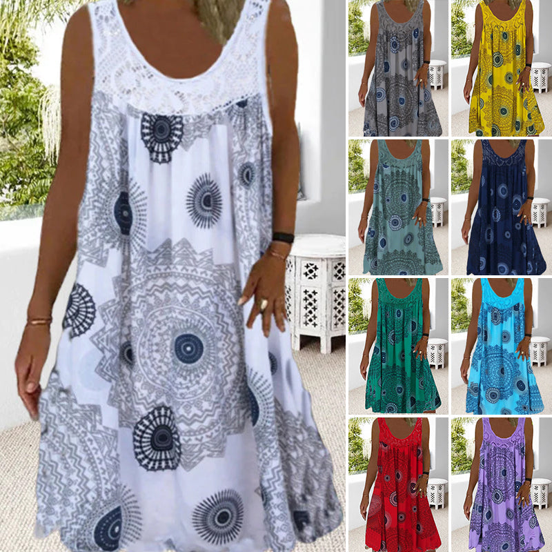 Sleeveless Plus-Size Summer Dress Valéora - Elena Harper