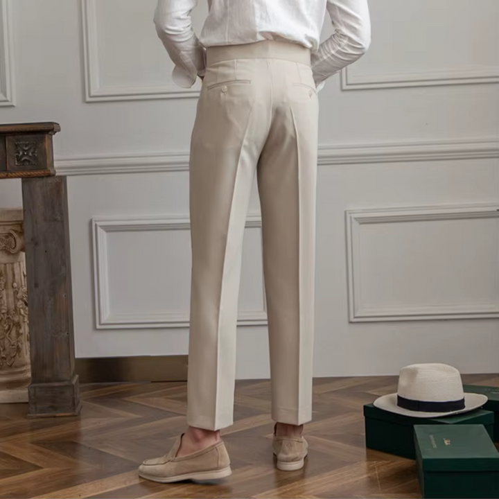 Men's Elegant Pleated Chino Trousers