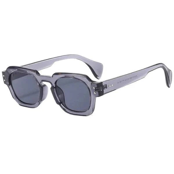 Silver™ coordinated set of Emma & Rose Manhattan luxury sunglasses featuring black and grey retro designer sun shades with UV400 protection.