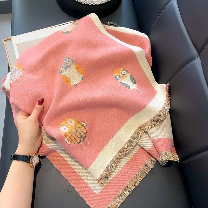 Casual Owl Print Scarf