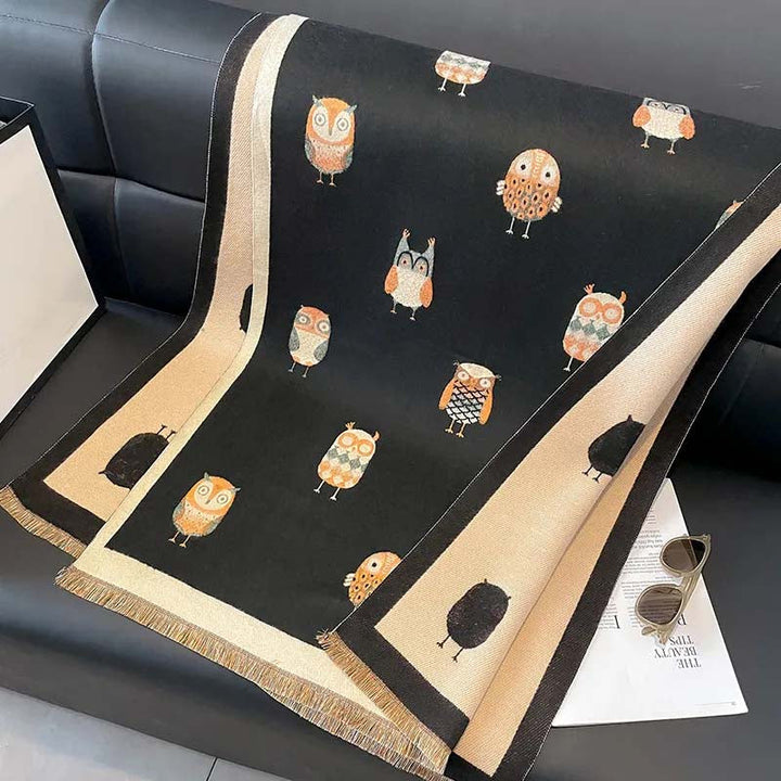 Casual Owl Print Scarf