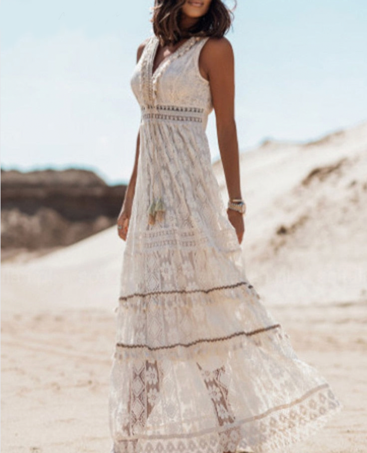 Festive Sleeveless Boho Maxi Summer Dress for Women - Karmina