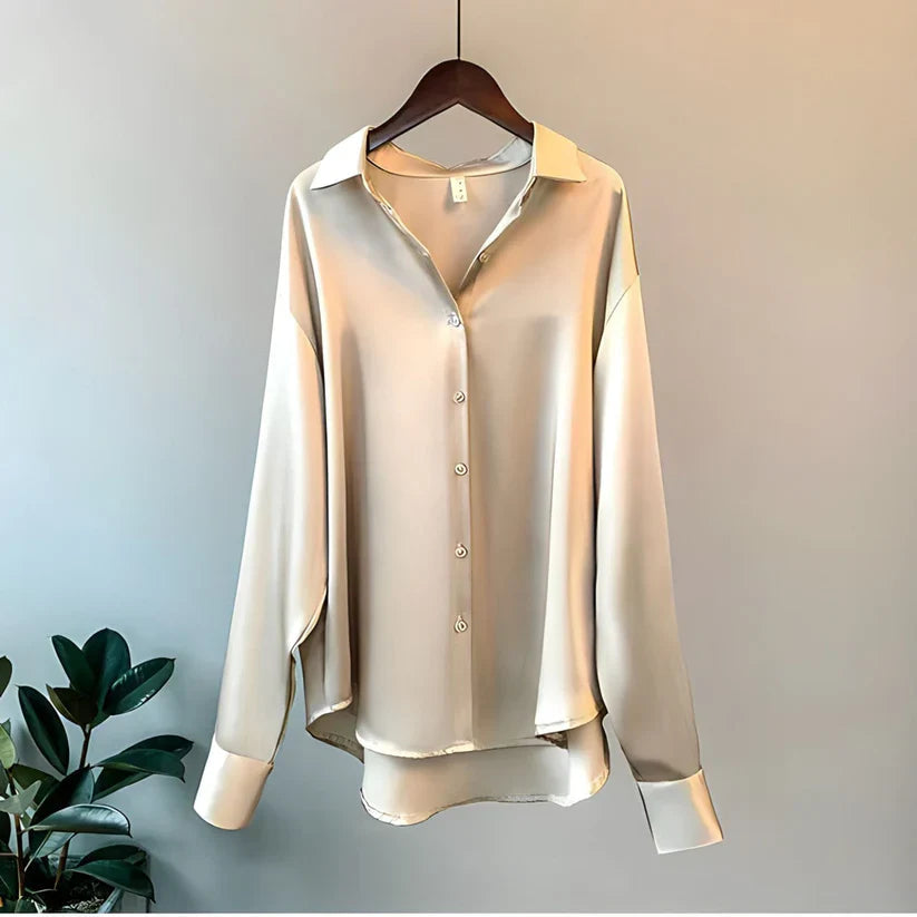 DENISE – THE ELEGANT SILKY BUTTON-UP SHIRT