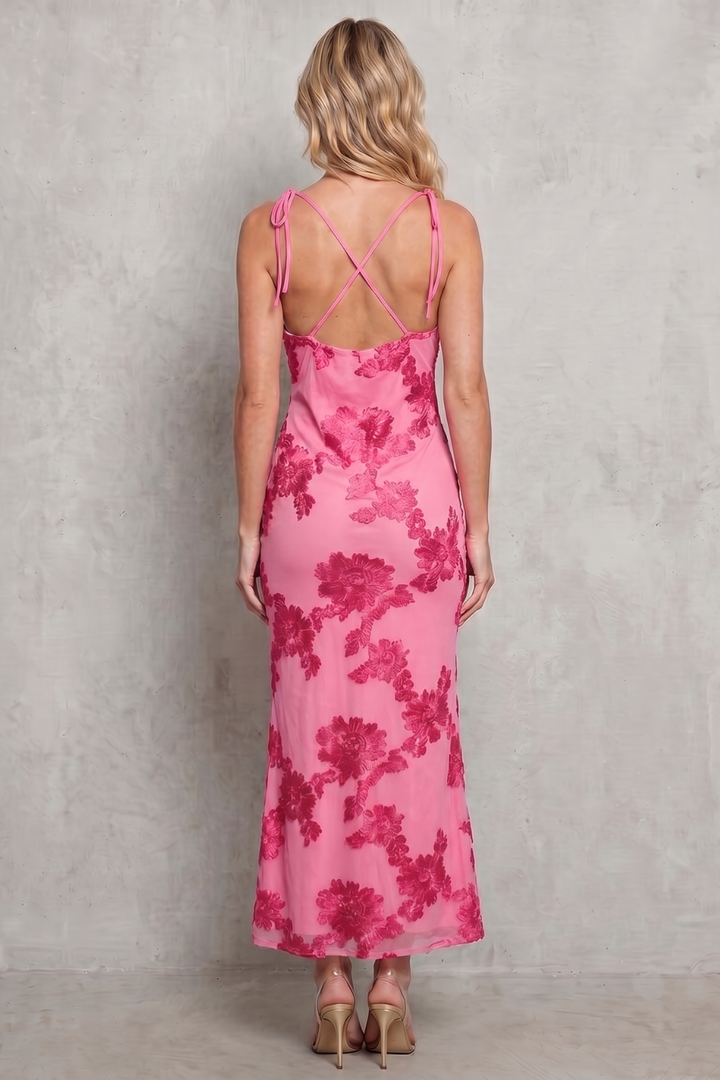 Fiona – Radiant bloom – Women’s Floral Bodycon Maxi Dress