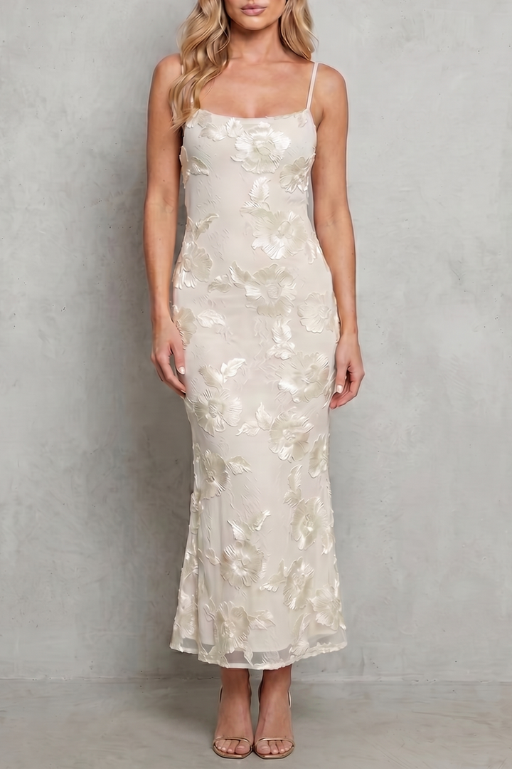 Fiona – Radiant bloom – Women’s Floral Bodycon Maxi Dress