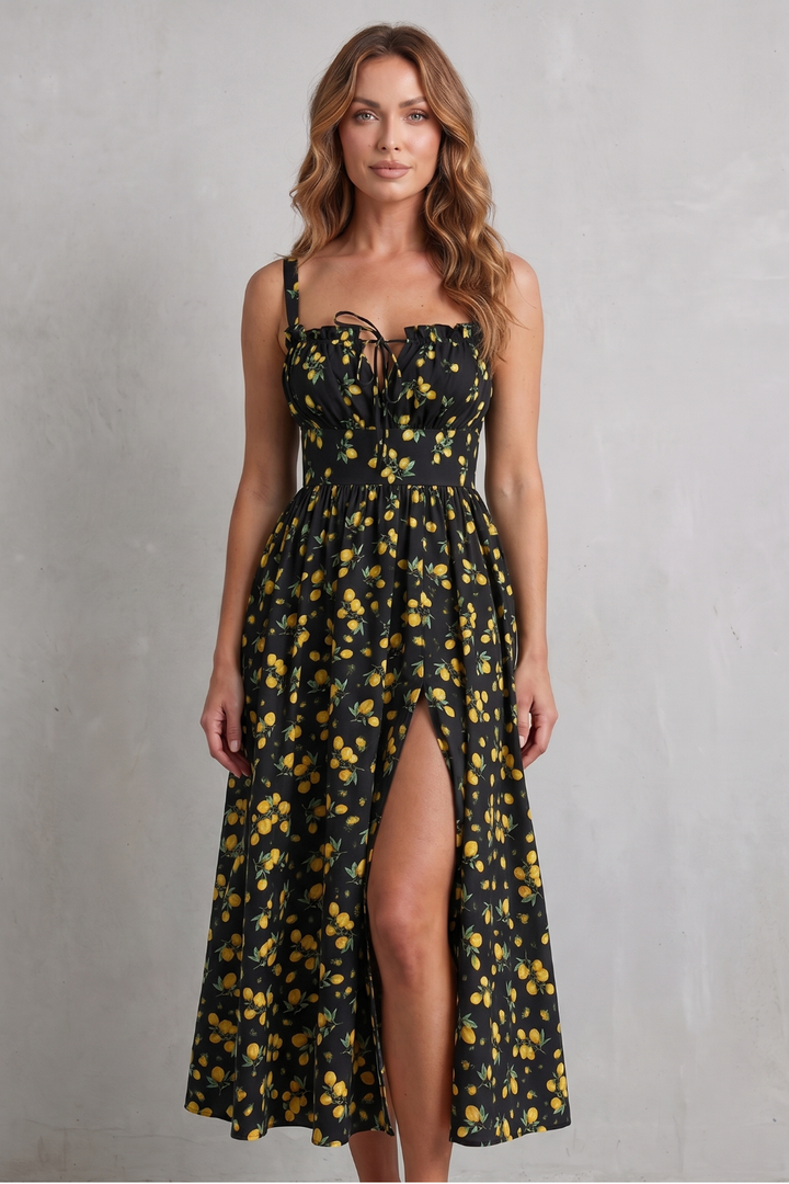 Fioralina – Sweet fruit print romance – Maxi dress