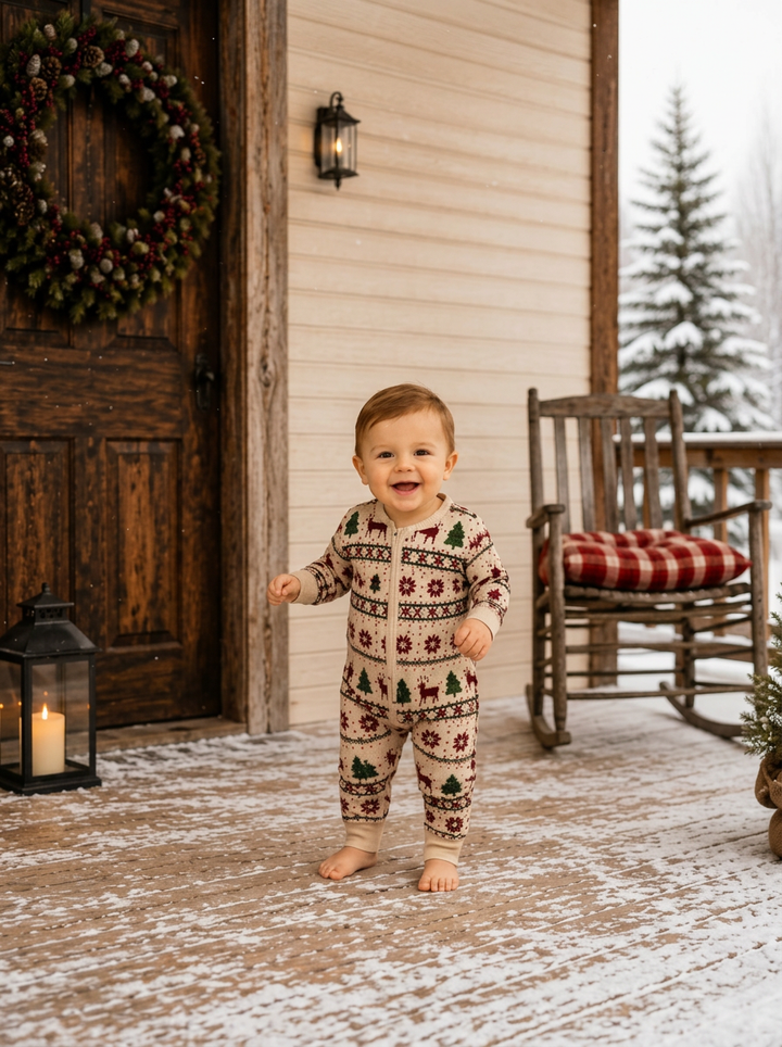 Rustic Cabin Matching Family Christmas Pyjama Set