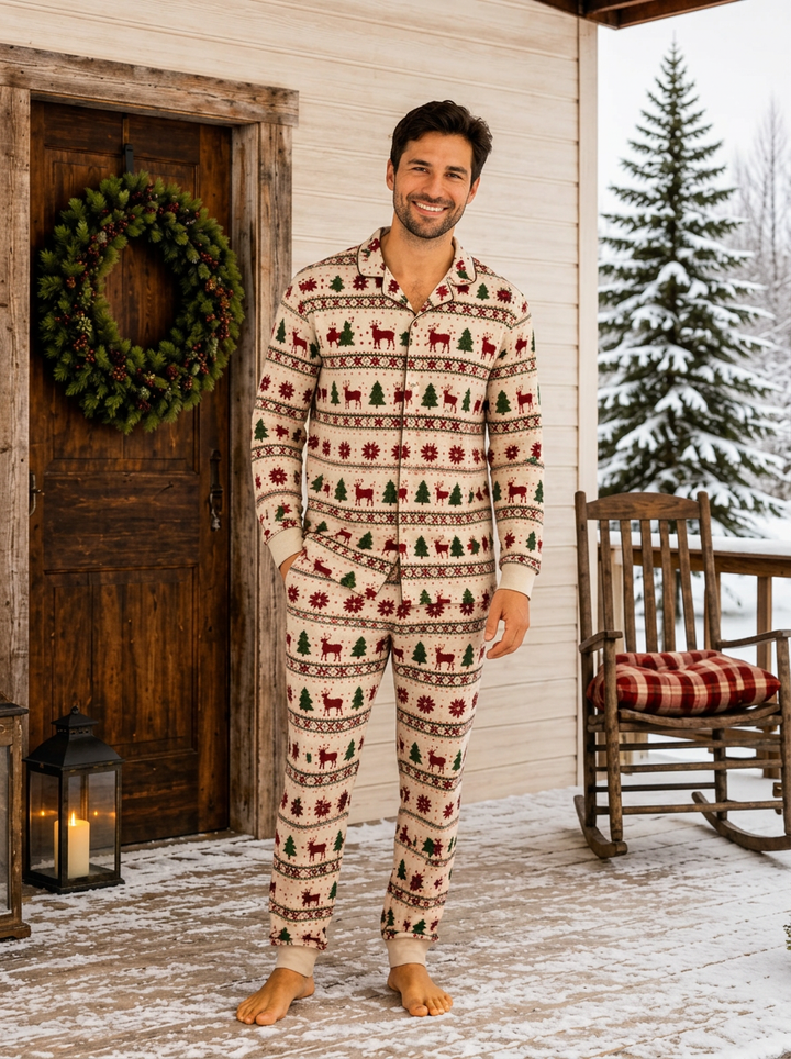 Rustic Cabin Matching Family Christmas Pyjama Set