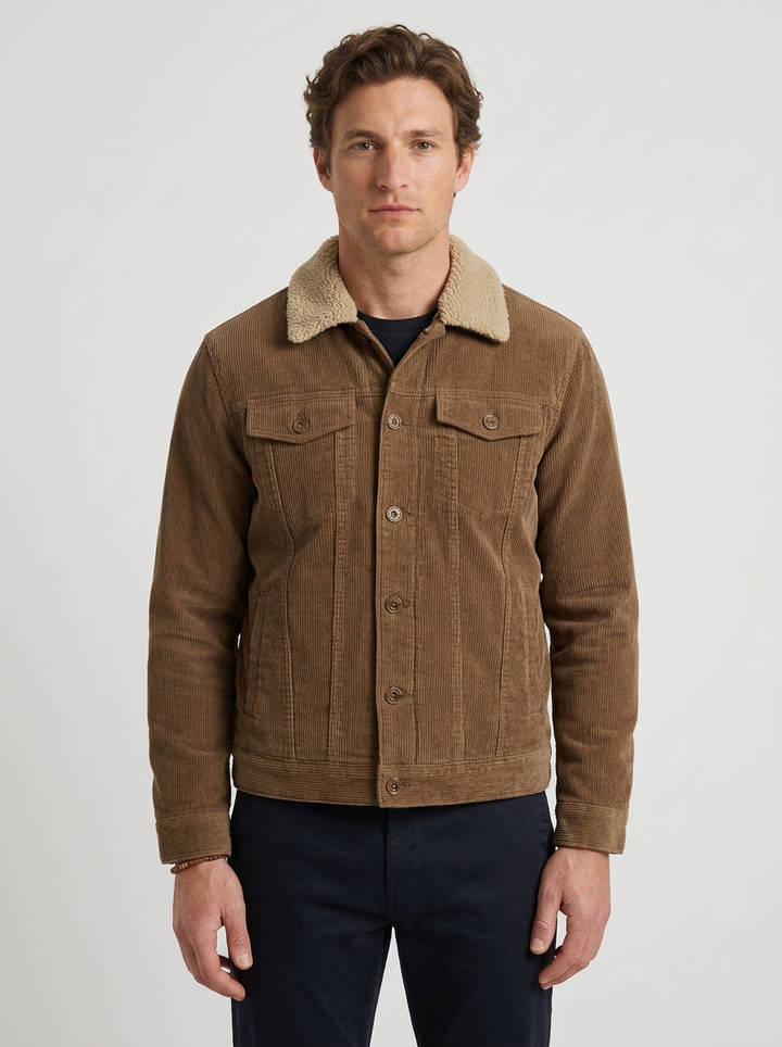 Corduroy Sherpa-Lined Jacket for Men