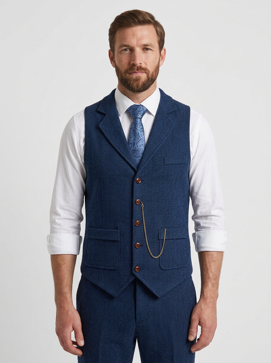 Stretch Tailored Waistcoat For Men