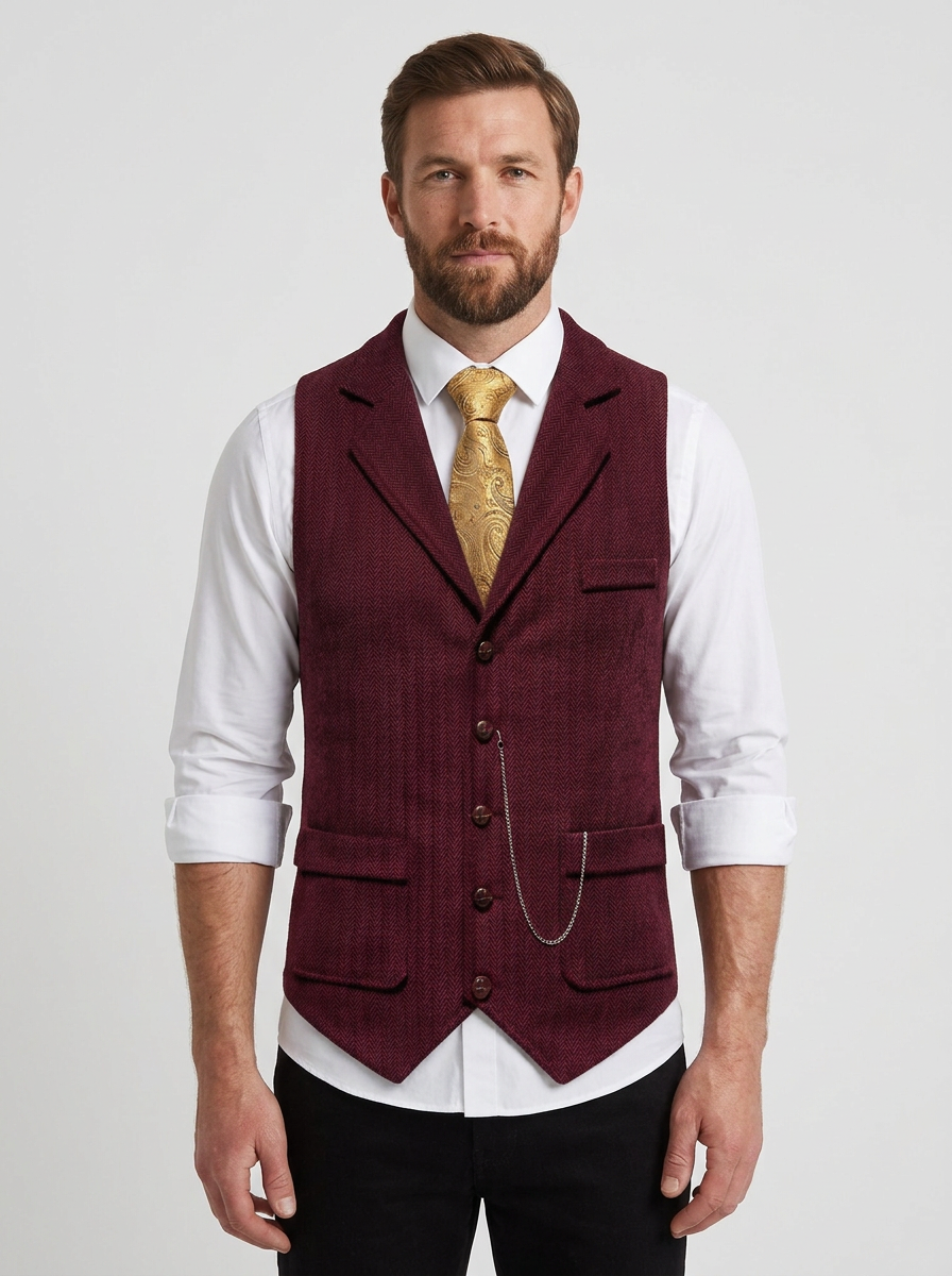 Stretch Tailored Waistcoat For Men