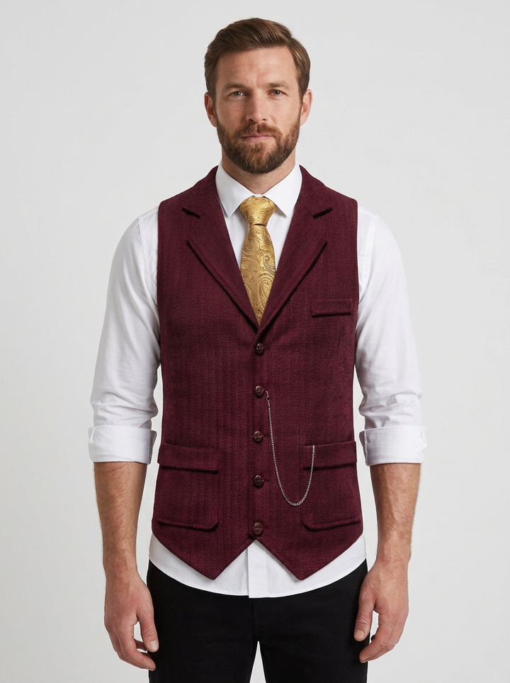 Stretch Tailored Waistcoat For Men