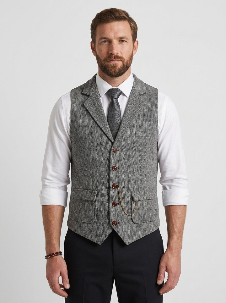 Stretch Tailored Waistcoat For Men