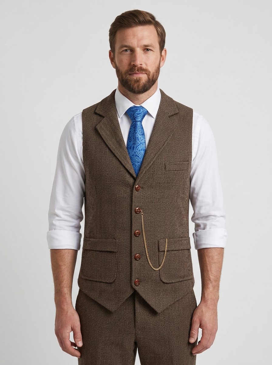 Stretch Tailored Waistcoat For Men
