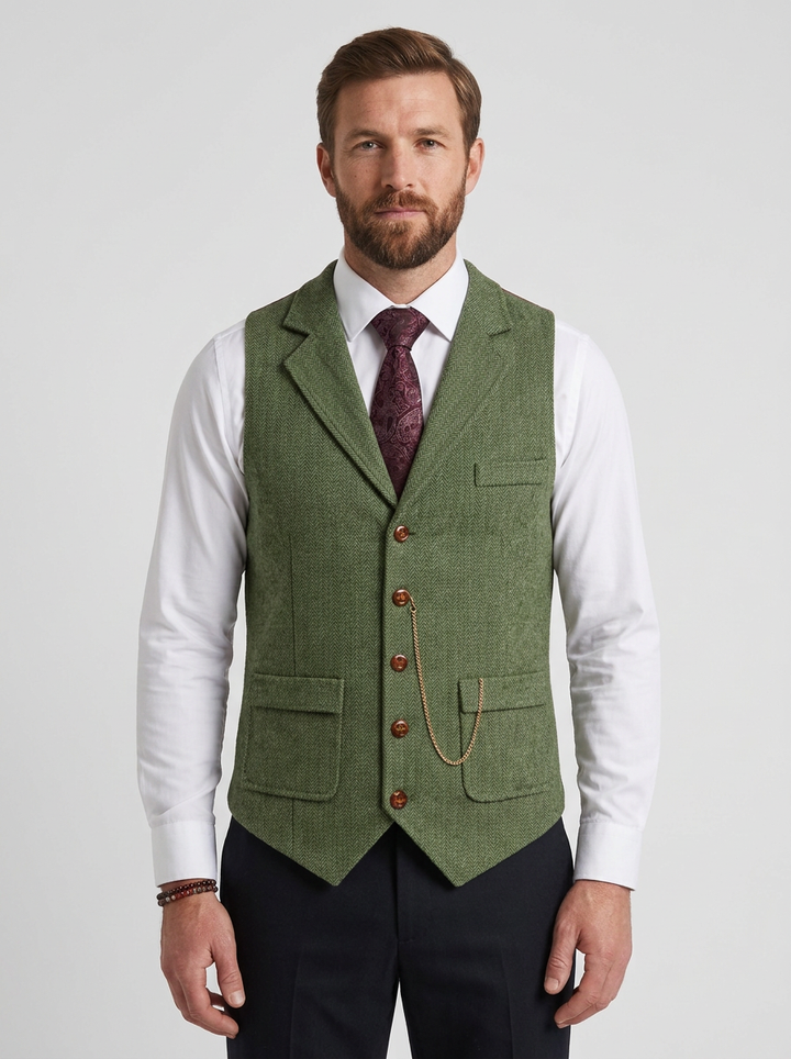 Stretch Tailored Waistcoat For Men