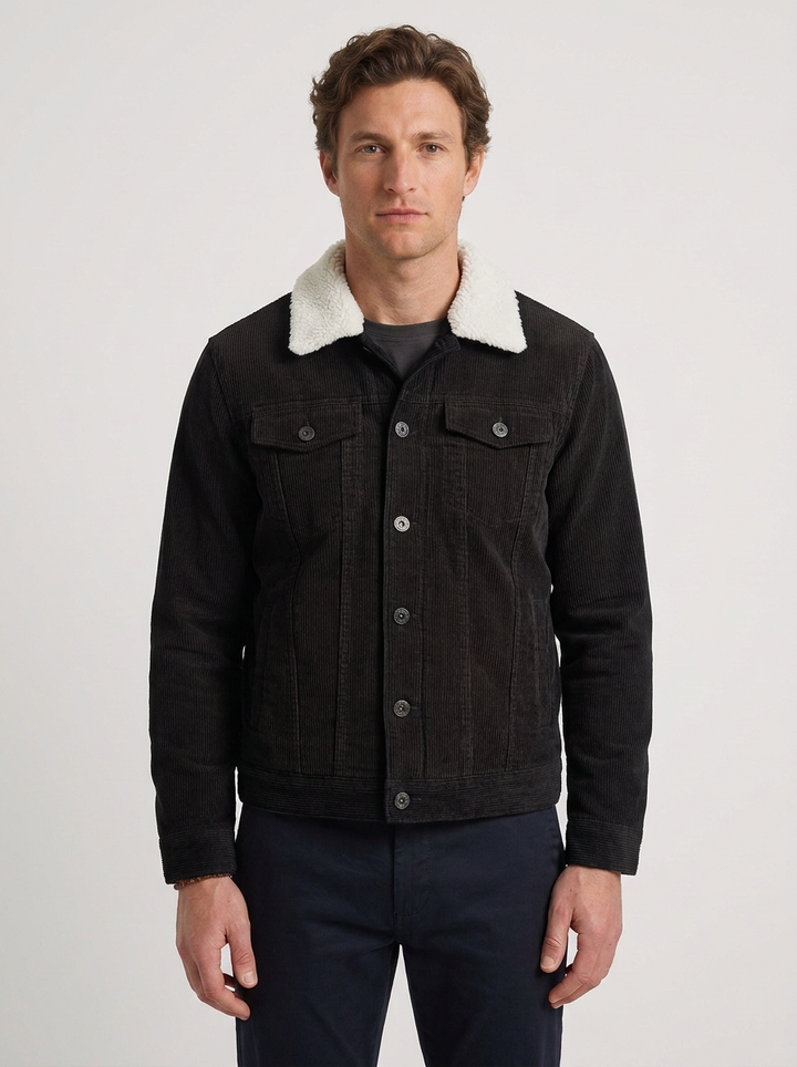 Corduroy Sherpa-Lined Jacket for Men
