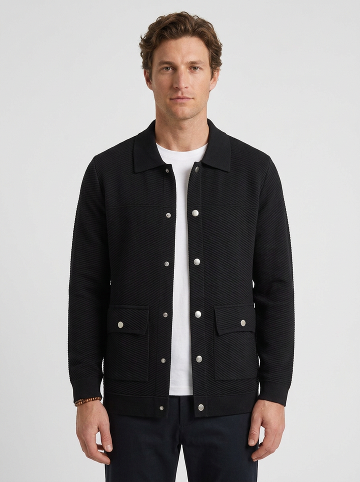 Structured Snap Button Jacket for Men