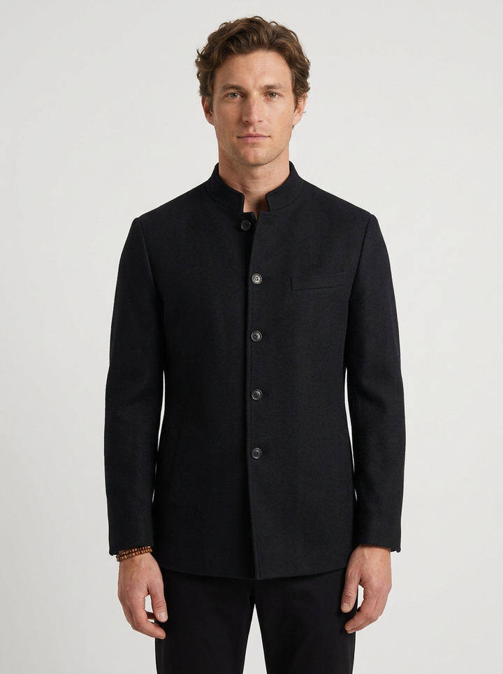 Men's Wool High Collar Jacket