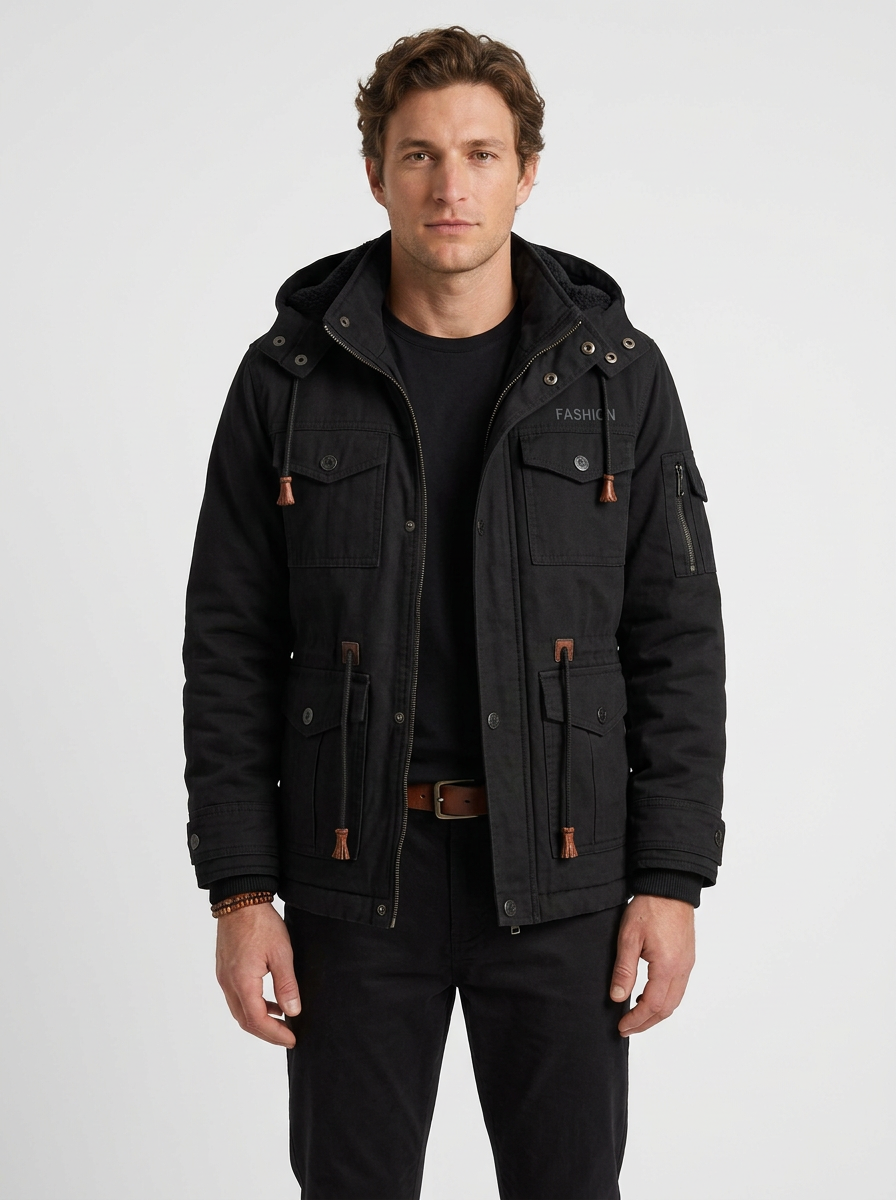 Fleece-Lined Utility Jacket for Men