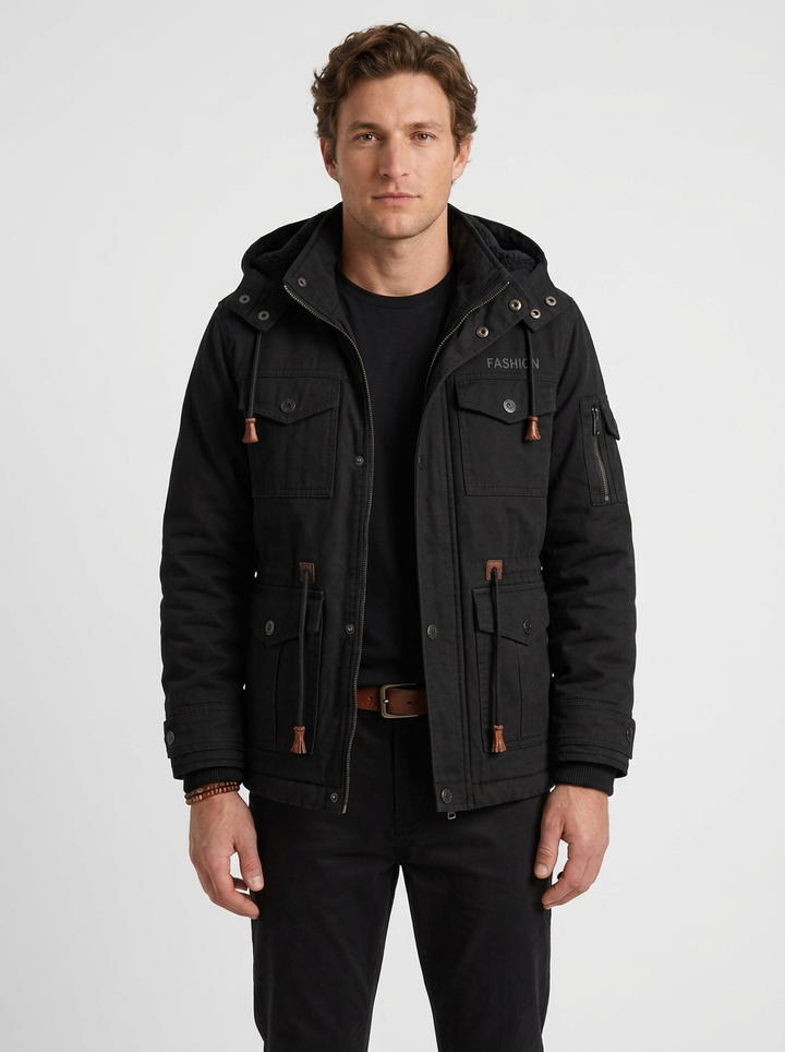 Fleece-Lined Utility Jacket for Men