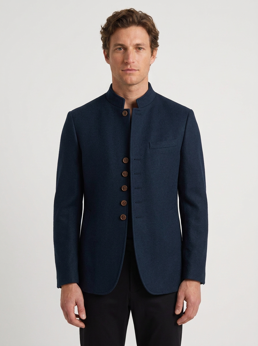 Men's Wool High Collar Jacket