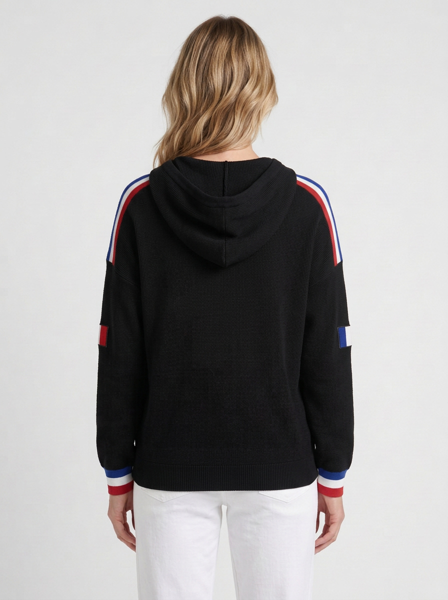 France-Print Casual Hoodie For Women