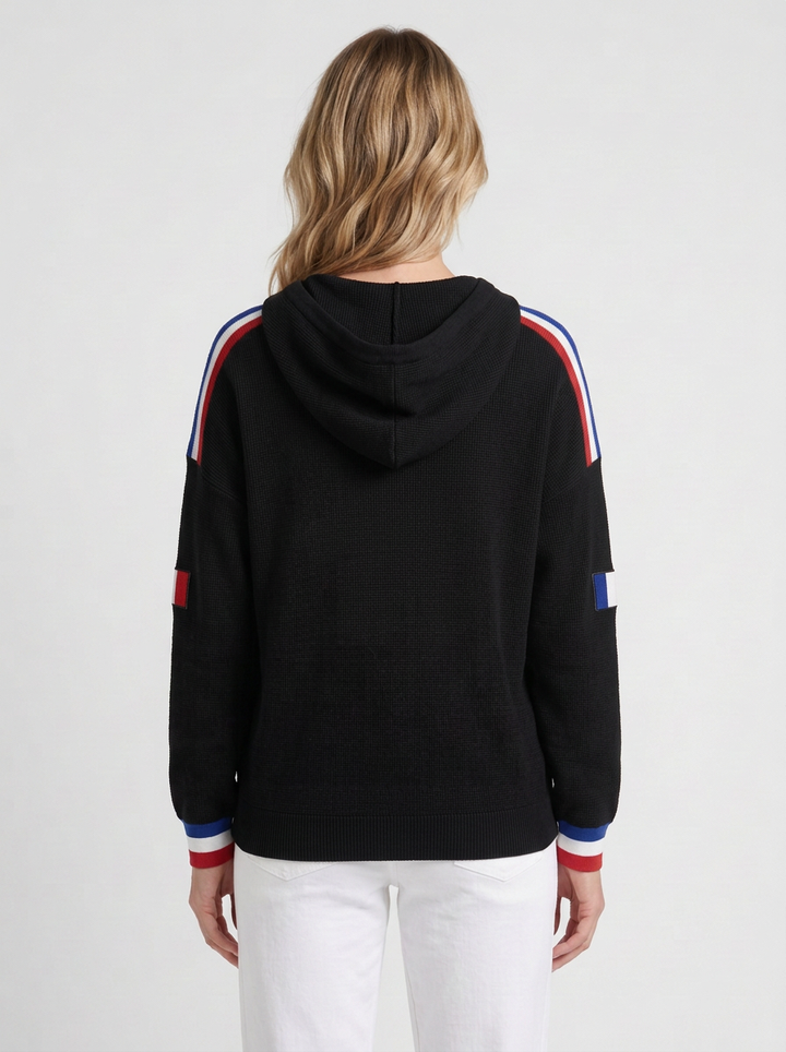France-Print Casual Hoodie For Women