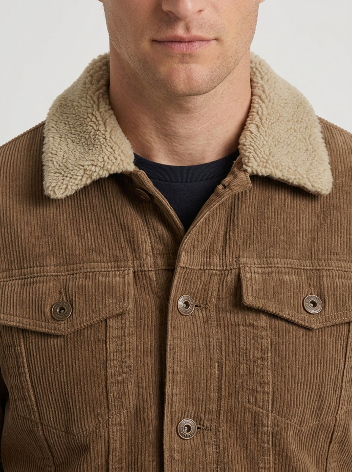 Corduroy Sherpa-Lined Jacket for Men