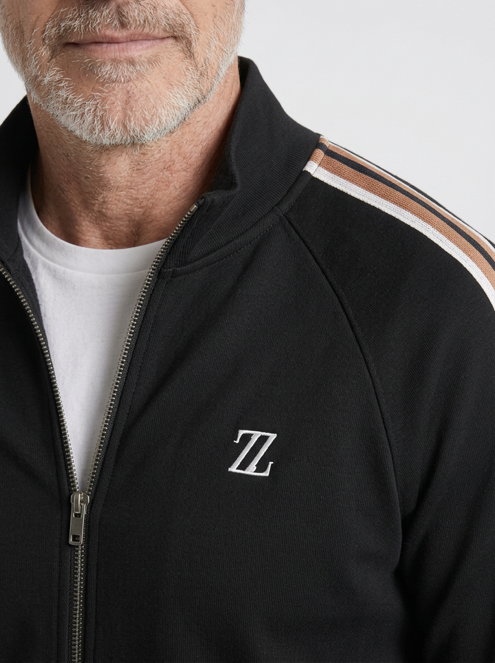 Striped Zip Jacket & Jogger Tracksuit For Men