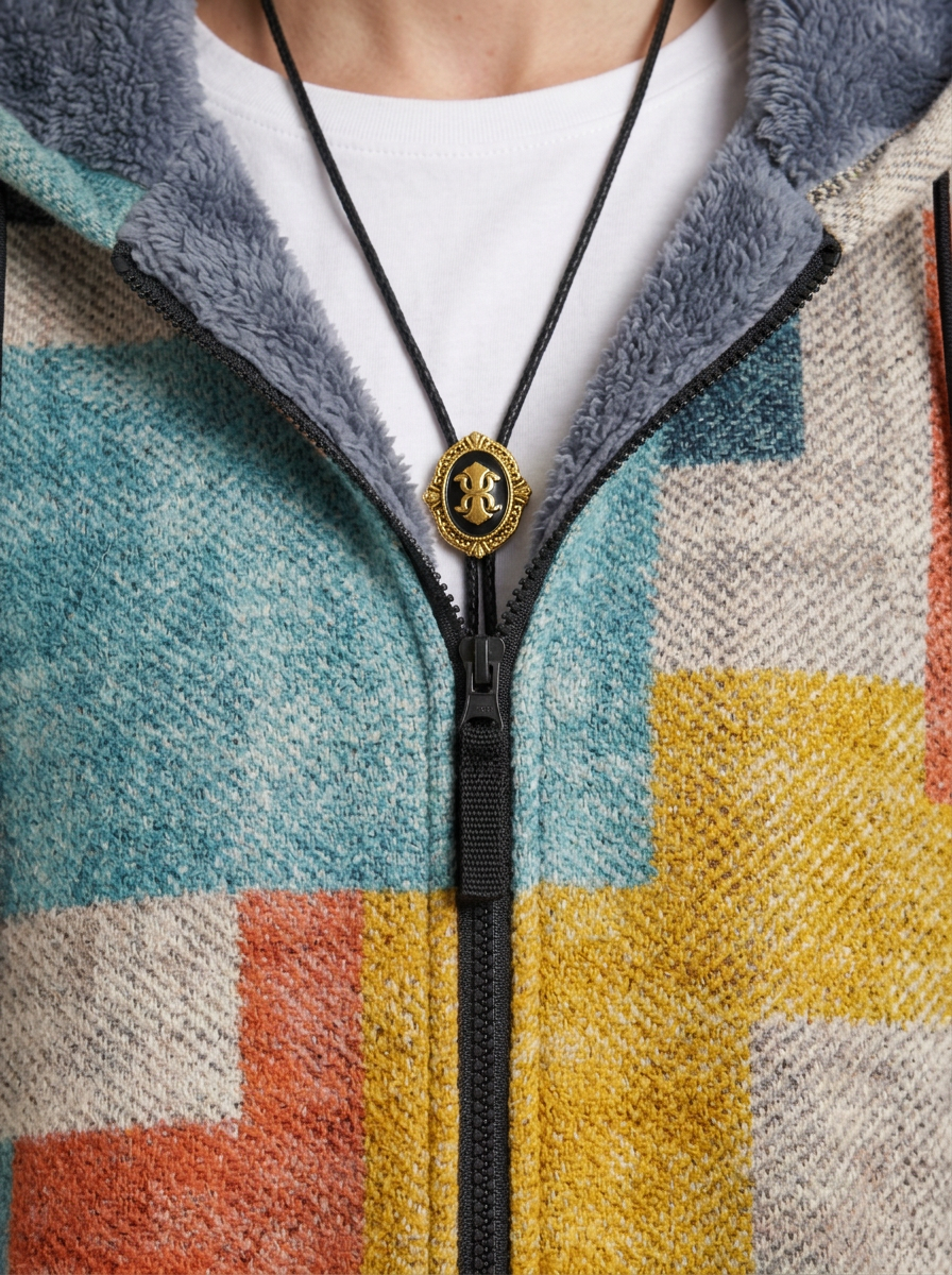 Hooded Patchwork-Pattern Cardigan For Women