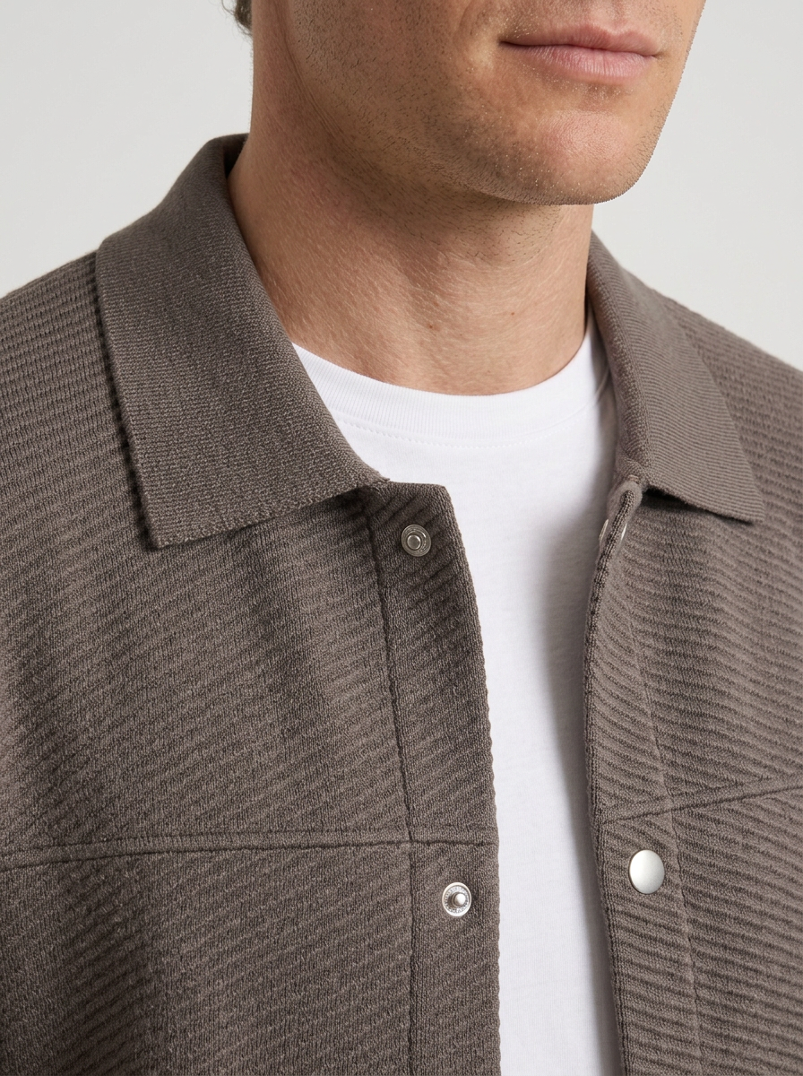 Structured Snap Button Jacket for Men