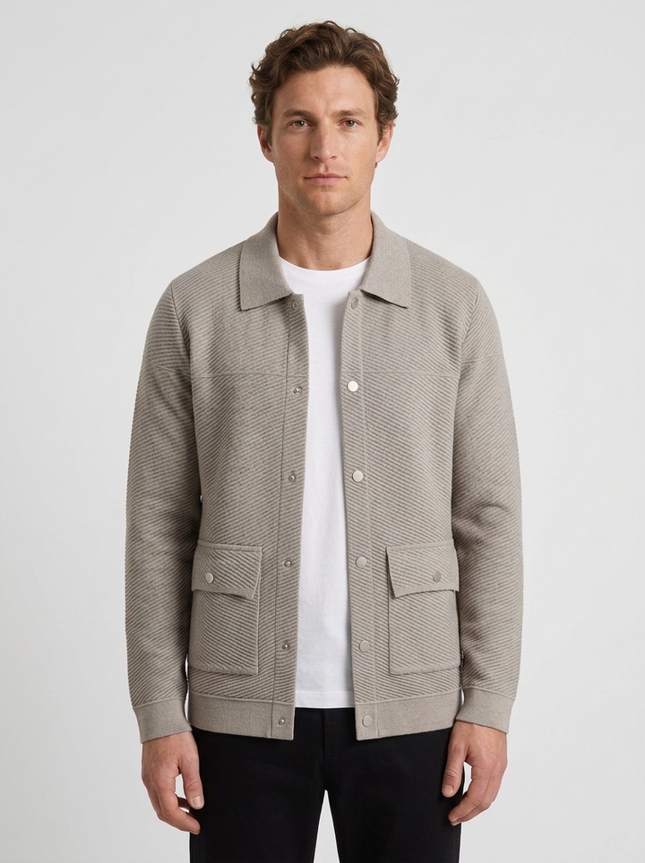 Structured Snap Button Jacket for Men