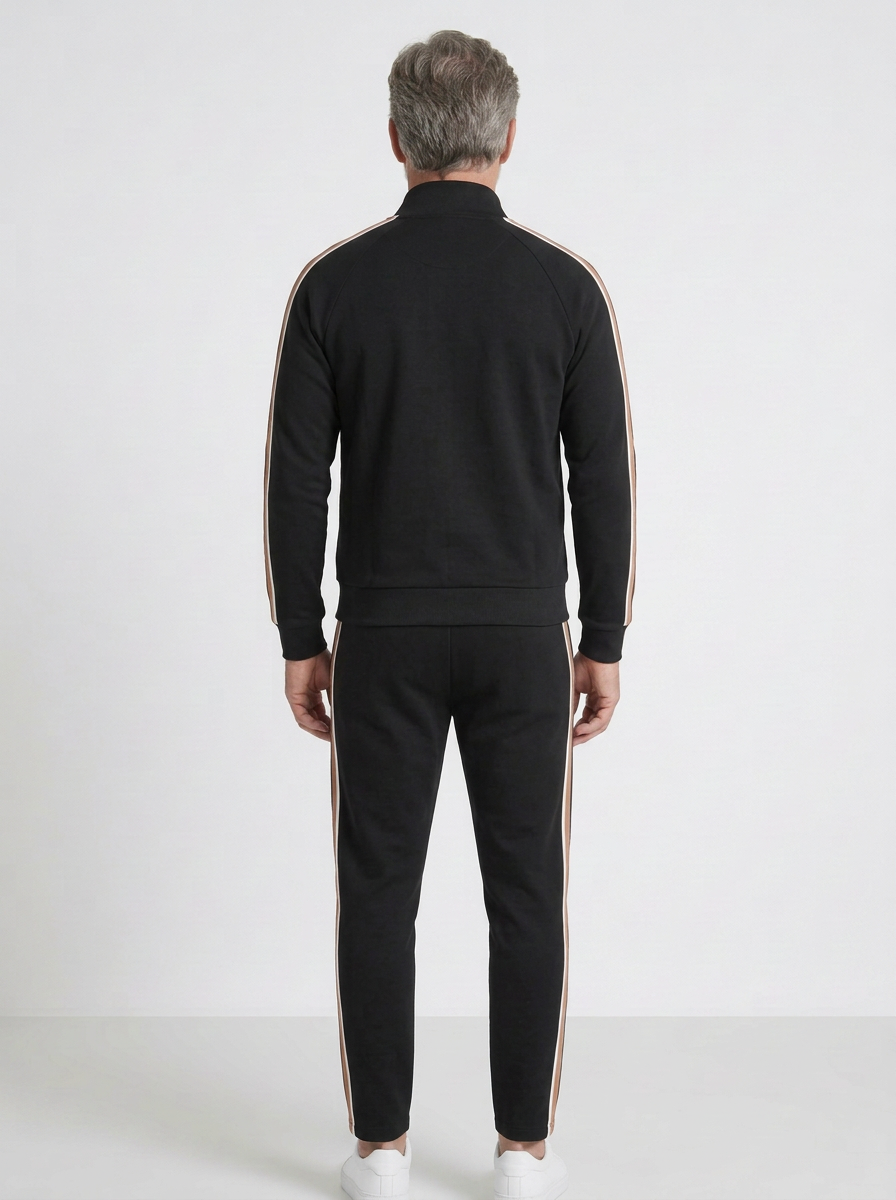 Striped Zip Jacket & Jogger Tracksuit For Men